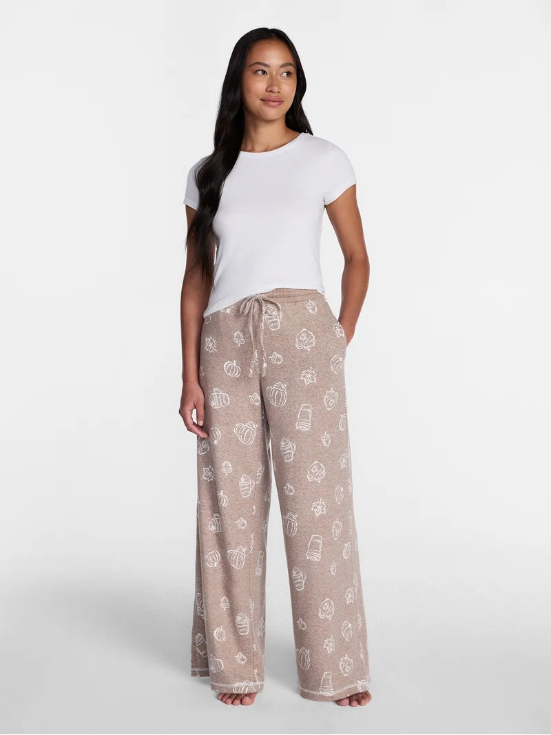 Halloween and Fall Women's Hacci Knit Sleep Pants from Way to Celebrate, 29.5" Inseam, Sizes XS-3... | Walmart (US)