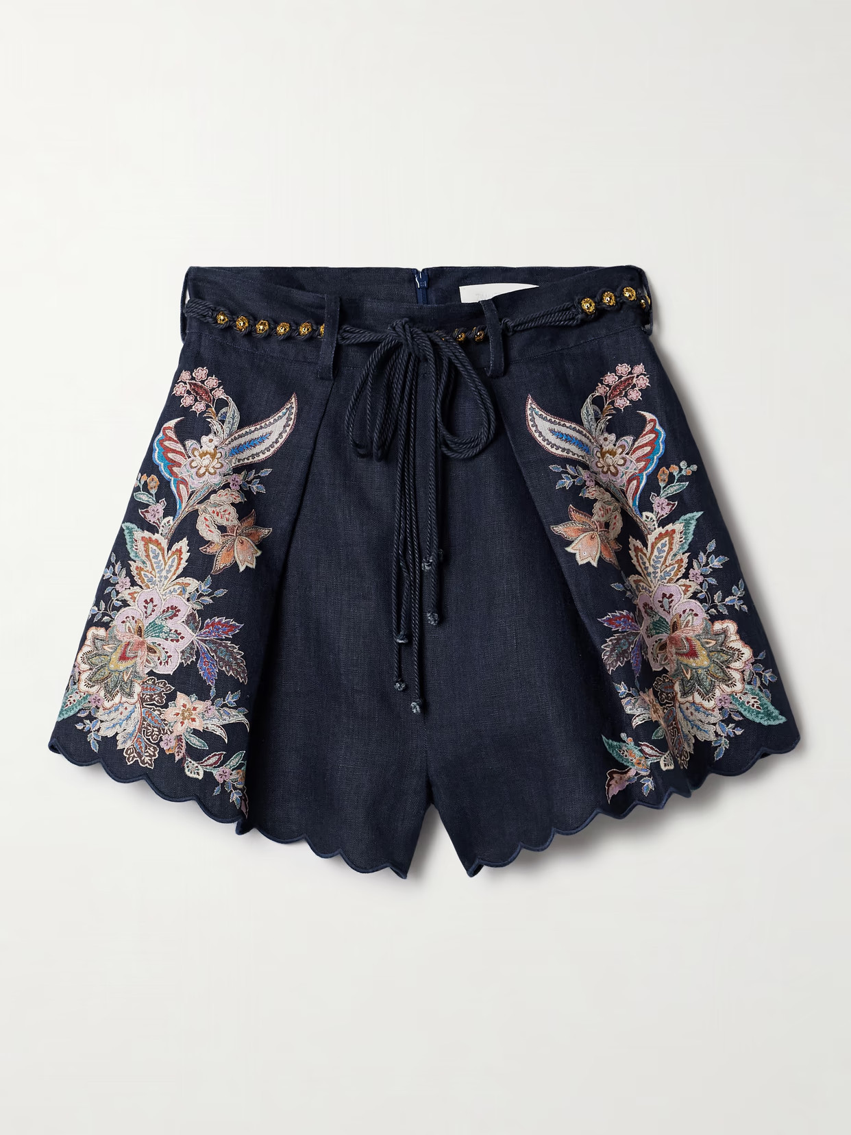 Zimmermann - Rhiannon Belted Floral-print Linen Shorts - Blue | NET-A-PORTER (US)
