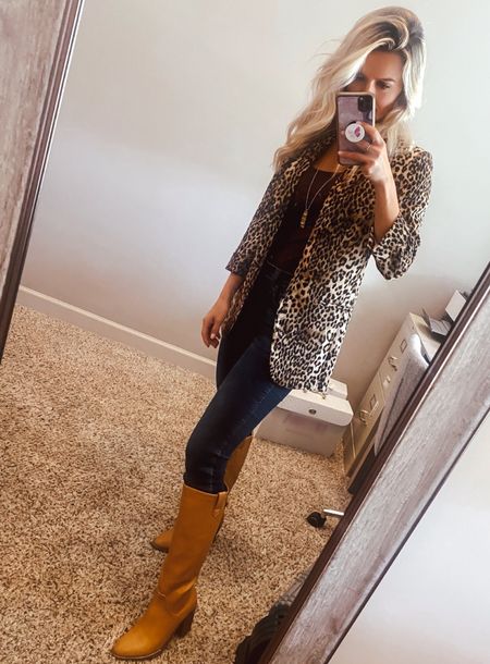 Fall outfit idea for any fall outing or casual work wear idea! // blazer// denim// boots// fall outfit// 

#LTKSeasonal #LTKshoecrush #LTKstyletip