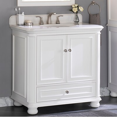 allen + roth Wrightsville 36-in White Undermount Single Sink Bathroom Vanity with White Engineere... | Lowe's
