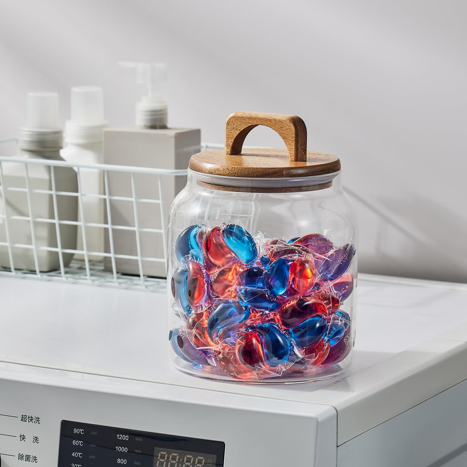 Sweejar Glass Jars for Laundry Room Organization, Half-Gallon Laundry Pods Container, Glass Food ... | Amazon (US)