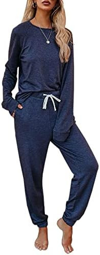 Eurivicy Women's Solid Sweatsuit Set 2 Piece Long Sleeve Pullover and Drawstring Sweatpants Sport... | Amazon (US)