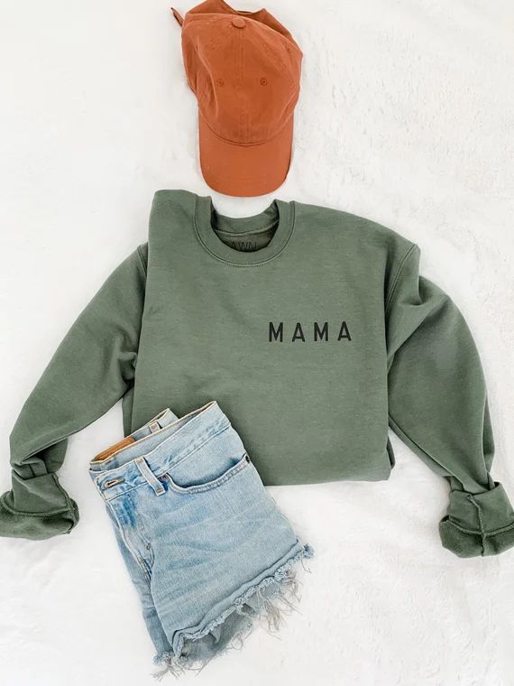 MAMA crew (olive) | Etsy (US)