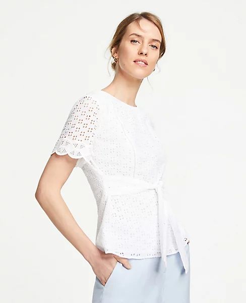 Belted Eyelet Top | Ann Taylor | Ann Taylor (US)