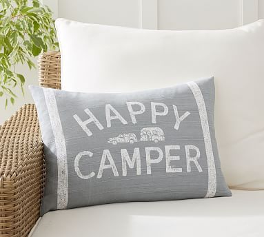 Airstream Happy Camper Lumbar Pillow Cover | Pottery Barn (US)