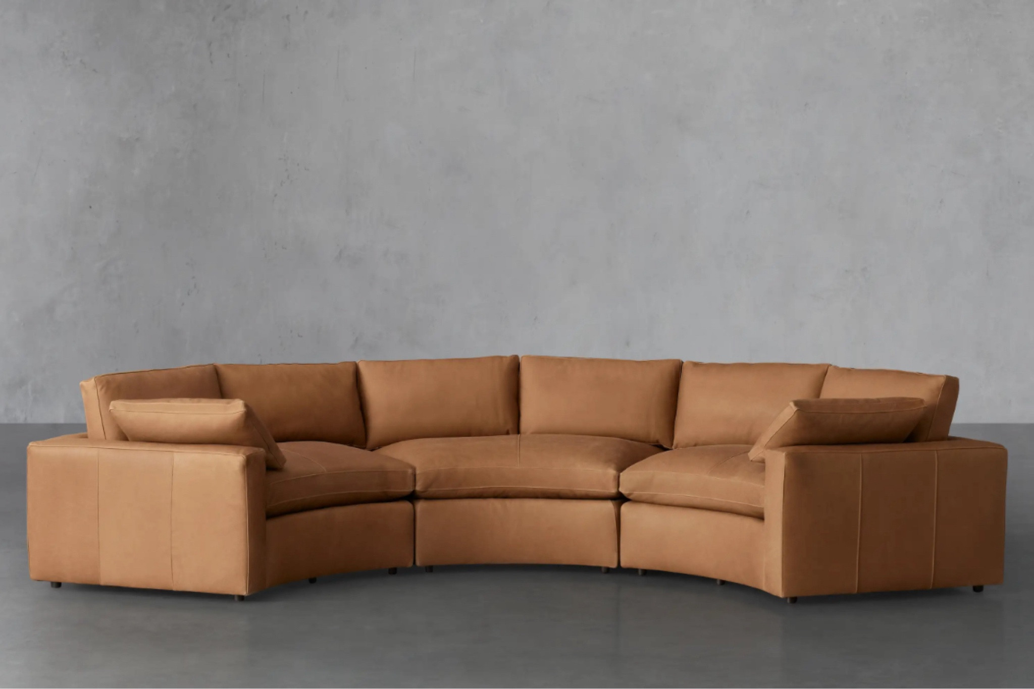 Beale Leather Three Piece Curved Sectional home build building living room furniture couch sofa caramel color brown camel couch 

#LTKHome #LTKStyleTip