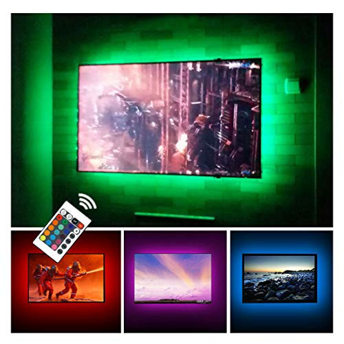 CPLID USB TV Backlight RGB LED Neon Accent Lights Strips for 32 to 43 inch HDTV Bias Lighting with Remote - USB Powered TV Behind Lighting LED Strip | Amazon (US)