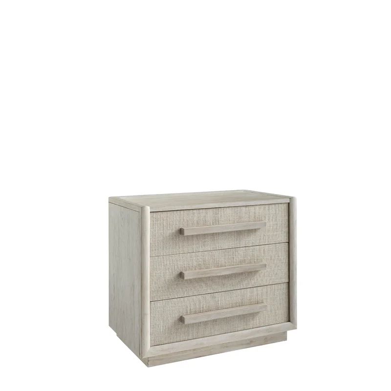 3 - Drawer Solid Wood Nightstand in Linen/Beige | Wayfair North America