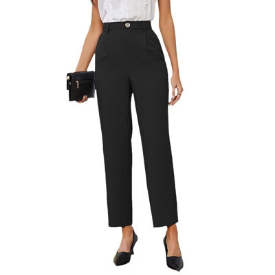 Clearlove Women Work Business Pants Office Straight Leg Trousers Black Small | Target