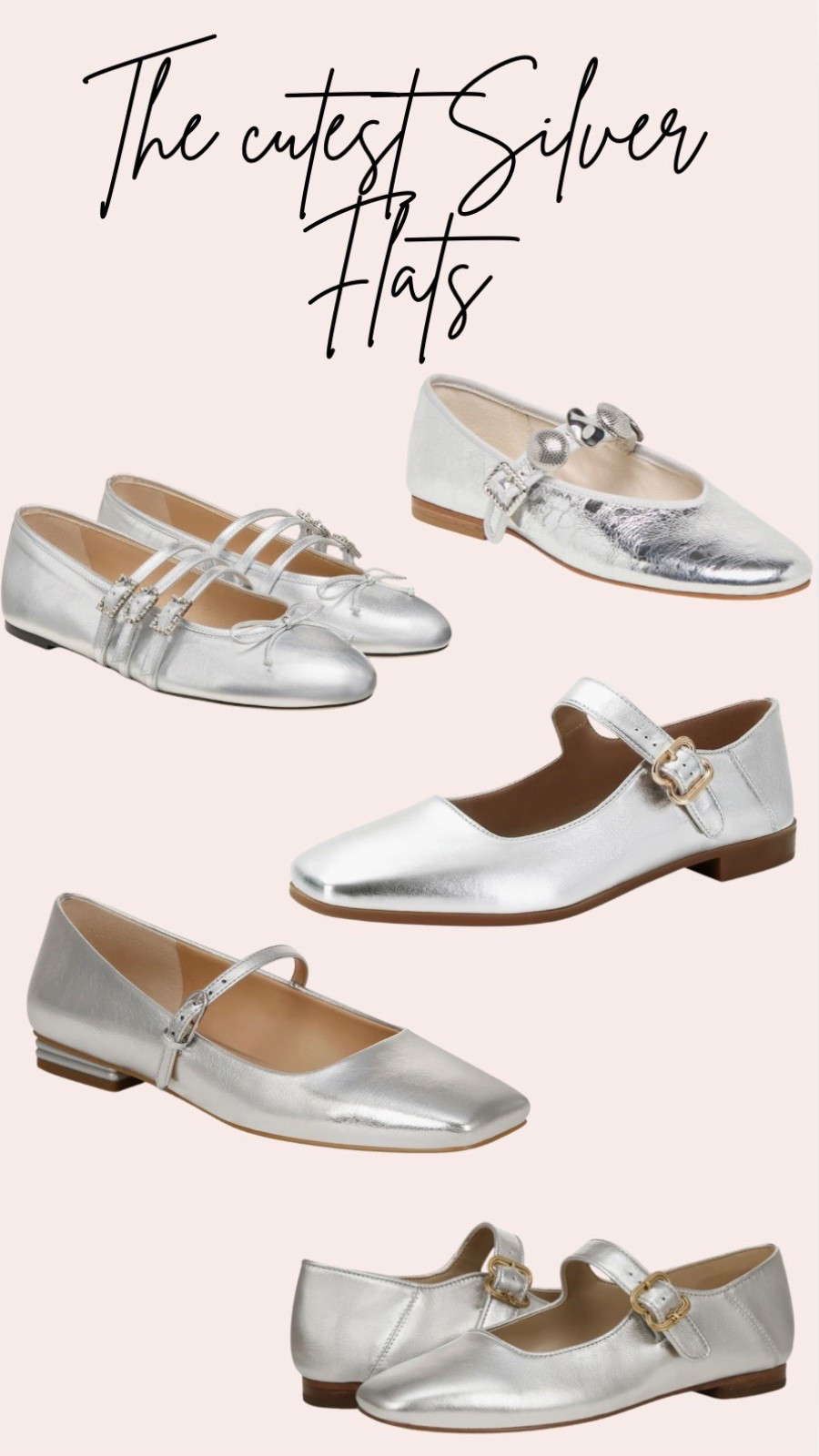 Silver Mary Jane le ballet flats 