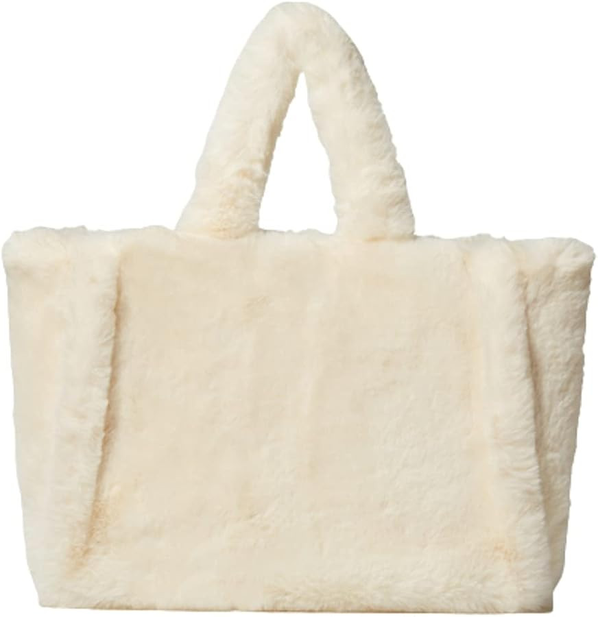 Women Tote Bag Fluffy Faux Fur Handbags Large Capacity Shopping Shoulder Bag Furry Clutch Handbag | Amazon (US)