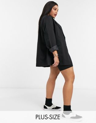 COLLUSION Plus oversized dad blazer in black | ASOS (Global)