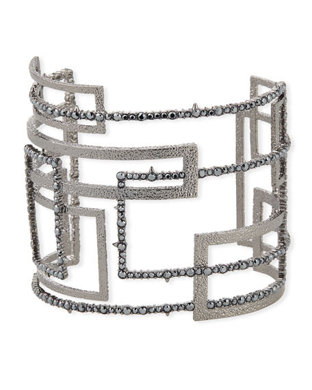 Alexis Bittar Crystal Encrusted Brutalist Cuff | Neiman Marcus