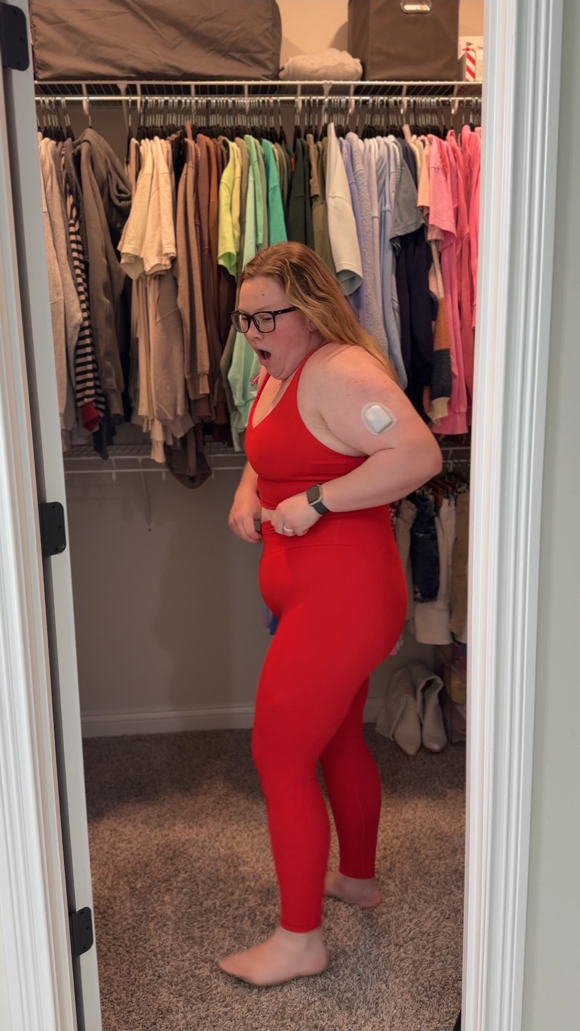 Gym red workout set on sale now 

#LTKootd #LTKMidsize #LTKfitnessgoals