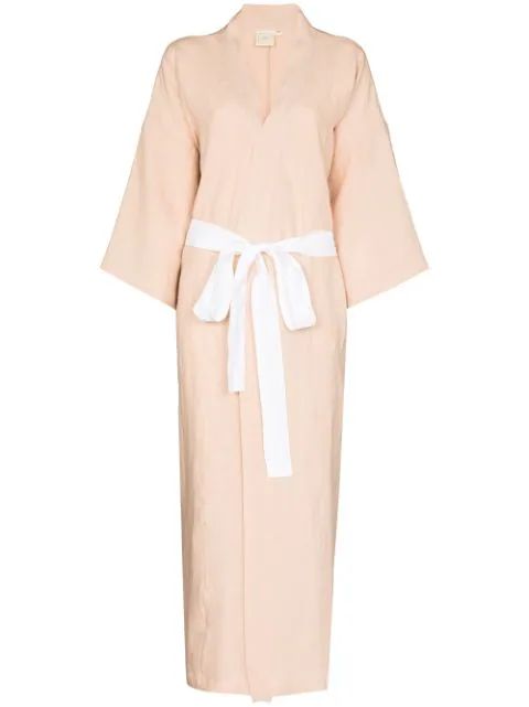 tied waist linen robe | Farfetch (UK)