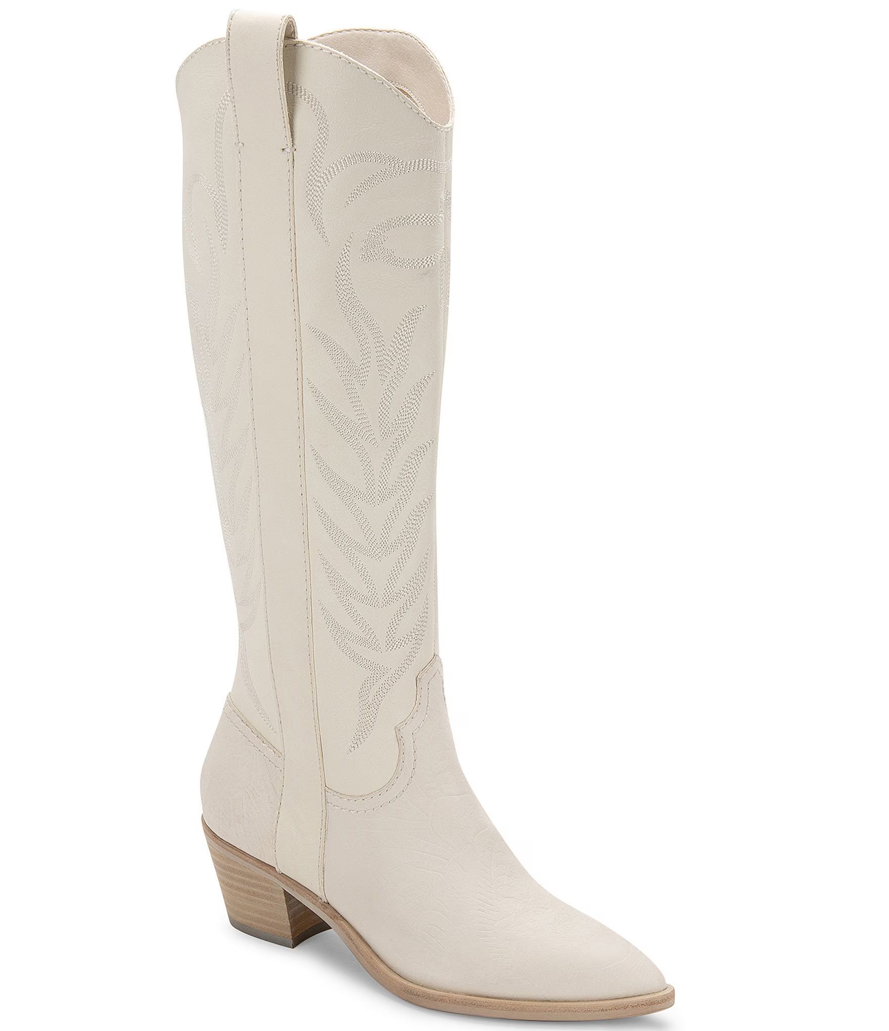 Solei Embossed Leather Western Tall Boots | Dillards