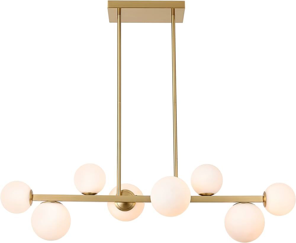 Dining Room Light Fixtures Over Table, Mid Century Chandeliers for Dining Room, Gold Modern Chand... | Amazon (US)