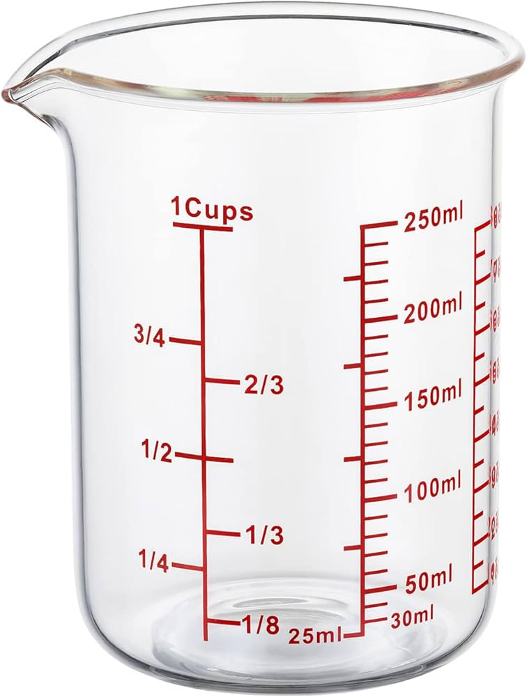 Ackers Glass Measuring Cup 1 Cup,8oz Borosilicate Liquid Measuring Cup with Spout | Amazon (US)