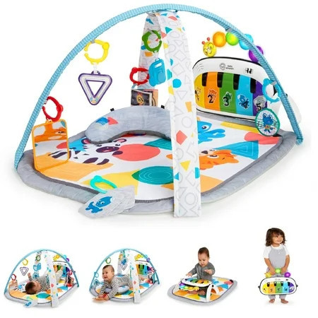 Baby Einstein Kickin' Tunes 4-in-1 Infant Baby Activity Gym & Tummy Time Play Mat with Piano, 0-36 Months, Multicolor | Walmart (US)