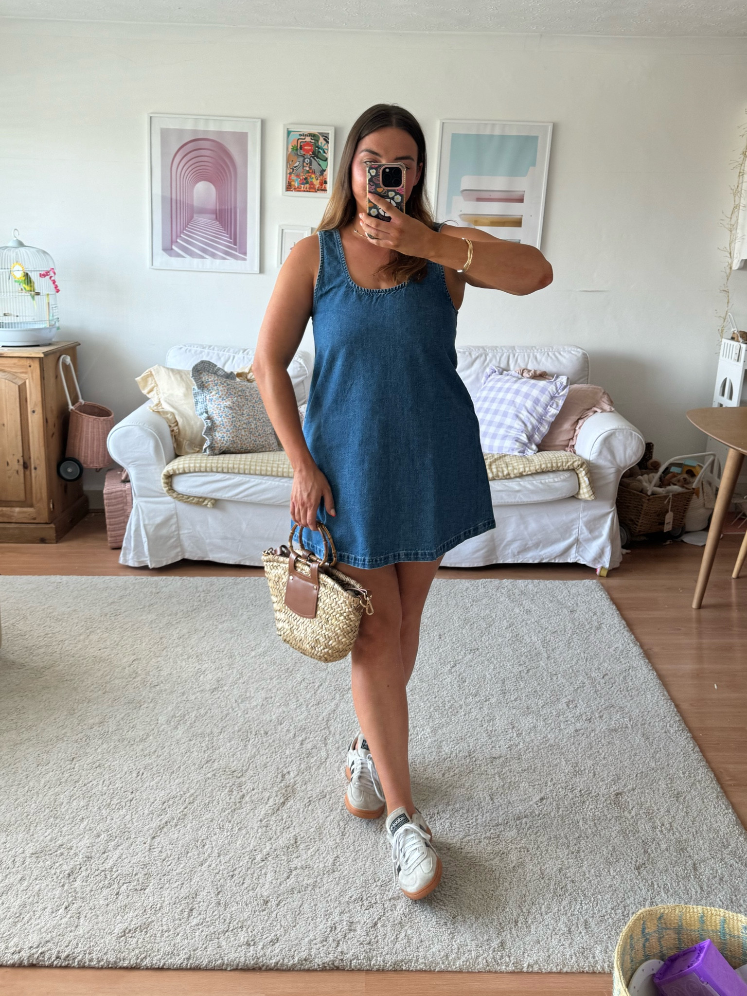 denim mini dress near me Rylie Denim Strapless Fringe Mini Dress - L Size - Women's Dresses main image 0