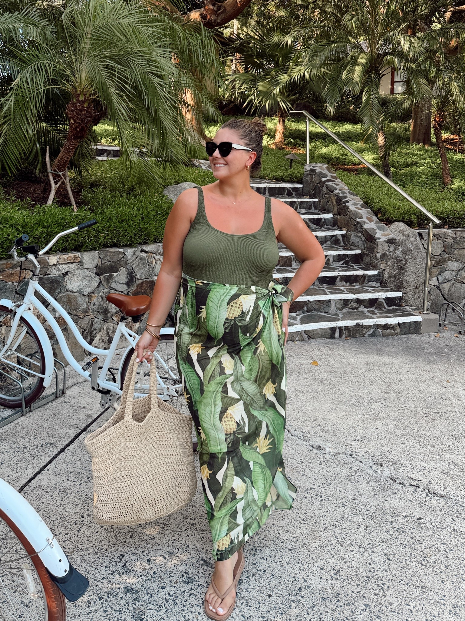 Wearing size XL long torso in swimsuit - exact color not available but available in 10+ colors. Use CARALYNM at Cakes Body. 

#LTKSwim #LTKTravel #LTKPlusSize