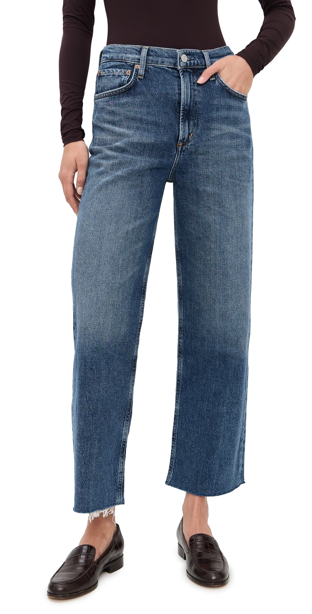AGOLDE Ren High Rise Wide Leg Jeans Chord 32 | Shopbop