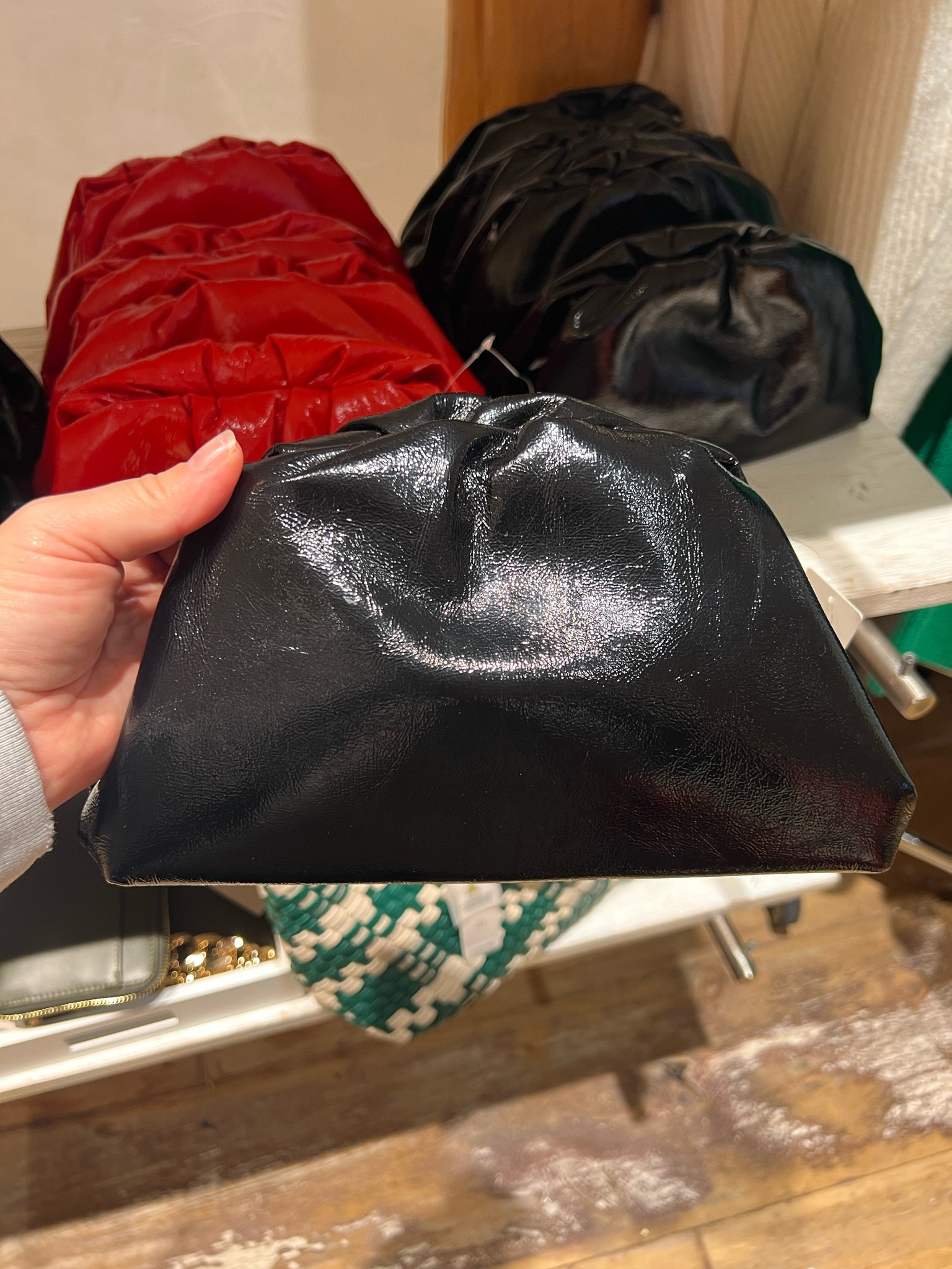 Patent mini clutch with gold chain. Super cute gift idea for her! 

#LTKsalealert #LTKGiftGuide #LTKitbag