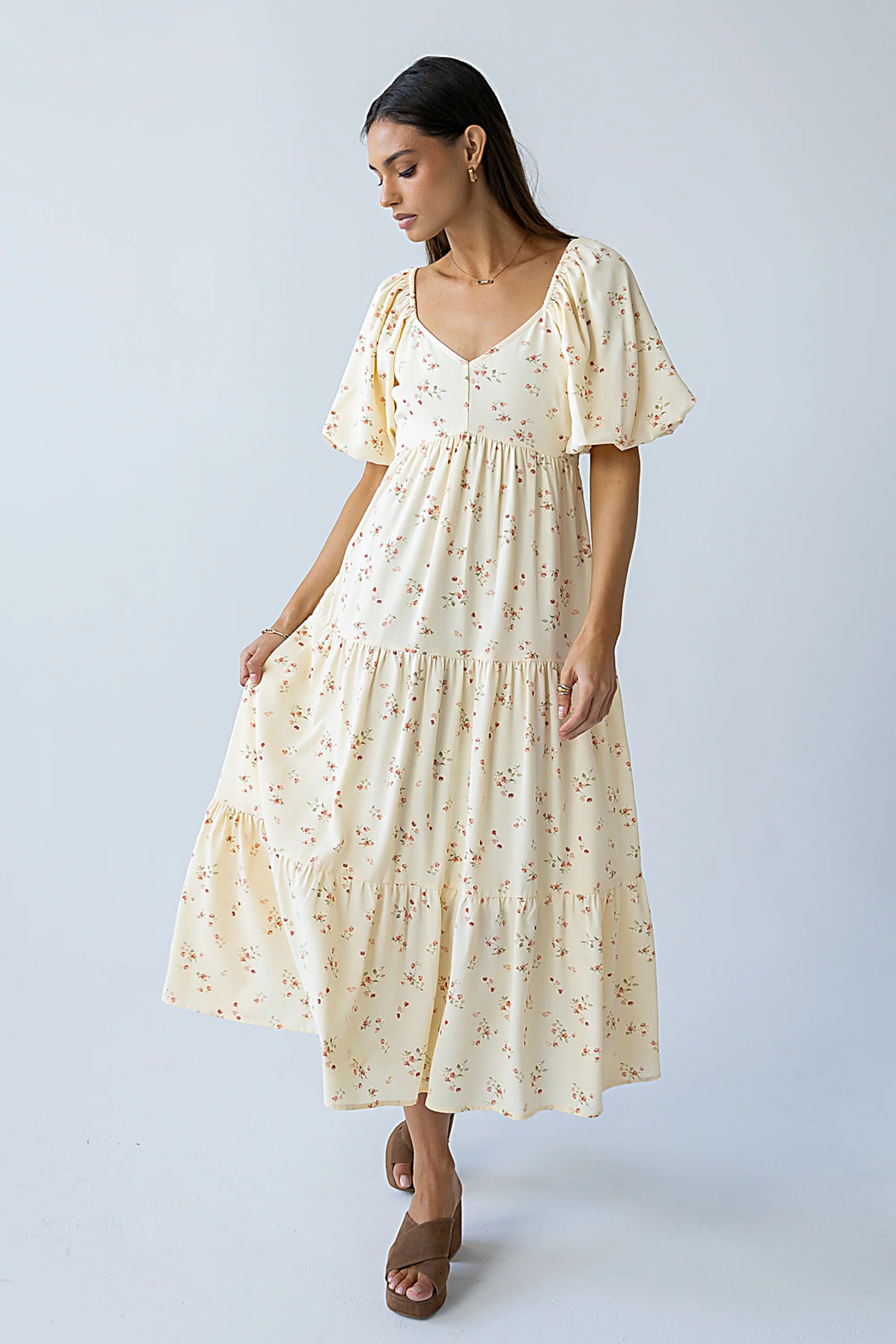 Amy Floral Maxi Dress in Yellow | Böhme US