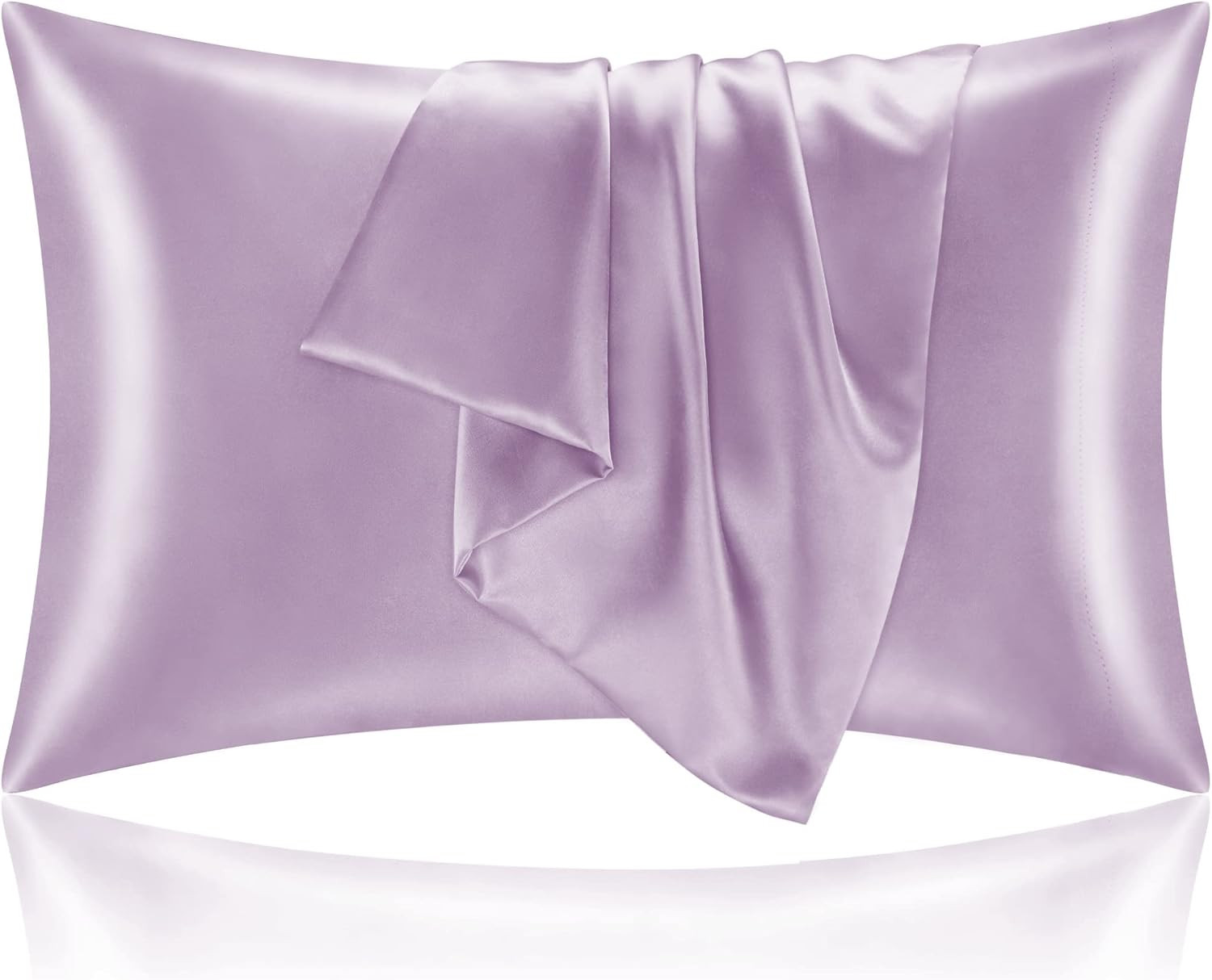 BEDELITE Satin Silk Pillowcase for Hair and Skin, Lavender Pillow Cases Standard Size Set of 2 Pa... | Amazon (US)