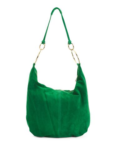 Made In Italy Suede Circle Handle Detail Hobo | Handbags | Marshalls | Marshalls
