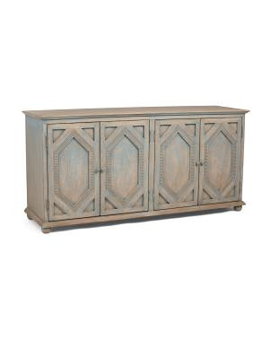 76x22x37 Four Diamonds Solid Pine Sideboard | TJ Maxx