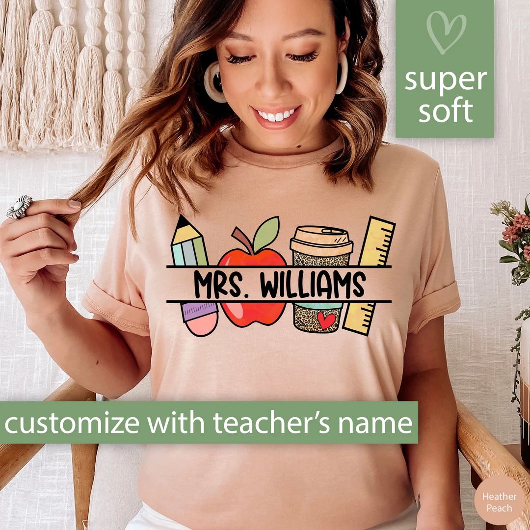 Teacher Shirt, Custom Teacher Shirt For Teacher Appreciation Gift For Teacher, Customized Name Te... | Etsy (US)