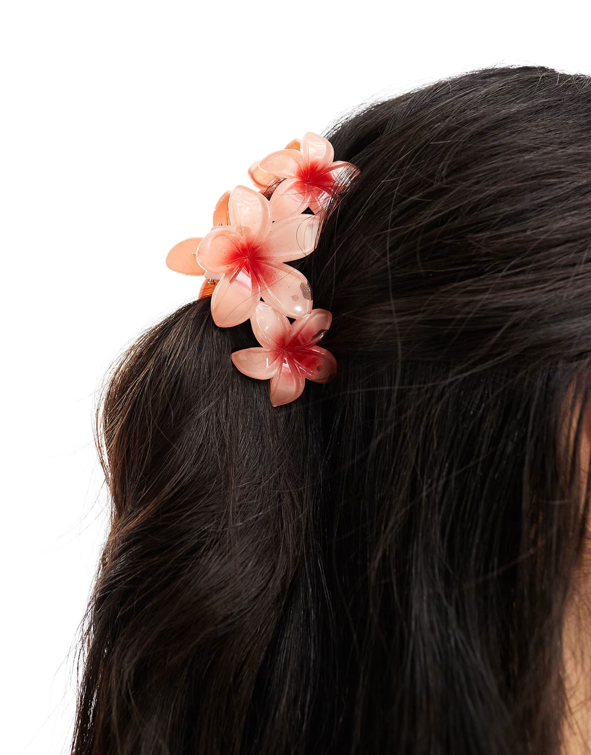 ASOS DESIGN hair clip claw with ombre flower detail in pink | ASOS (Global)