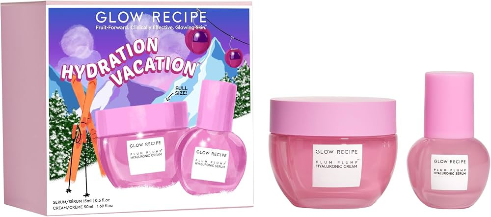 Glow Recipe Hydration Vacation Skincare Set - Plum Plump Hyaluronic Acid Moisturizer (50 ml) + Fa... | Amazon (US)