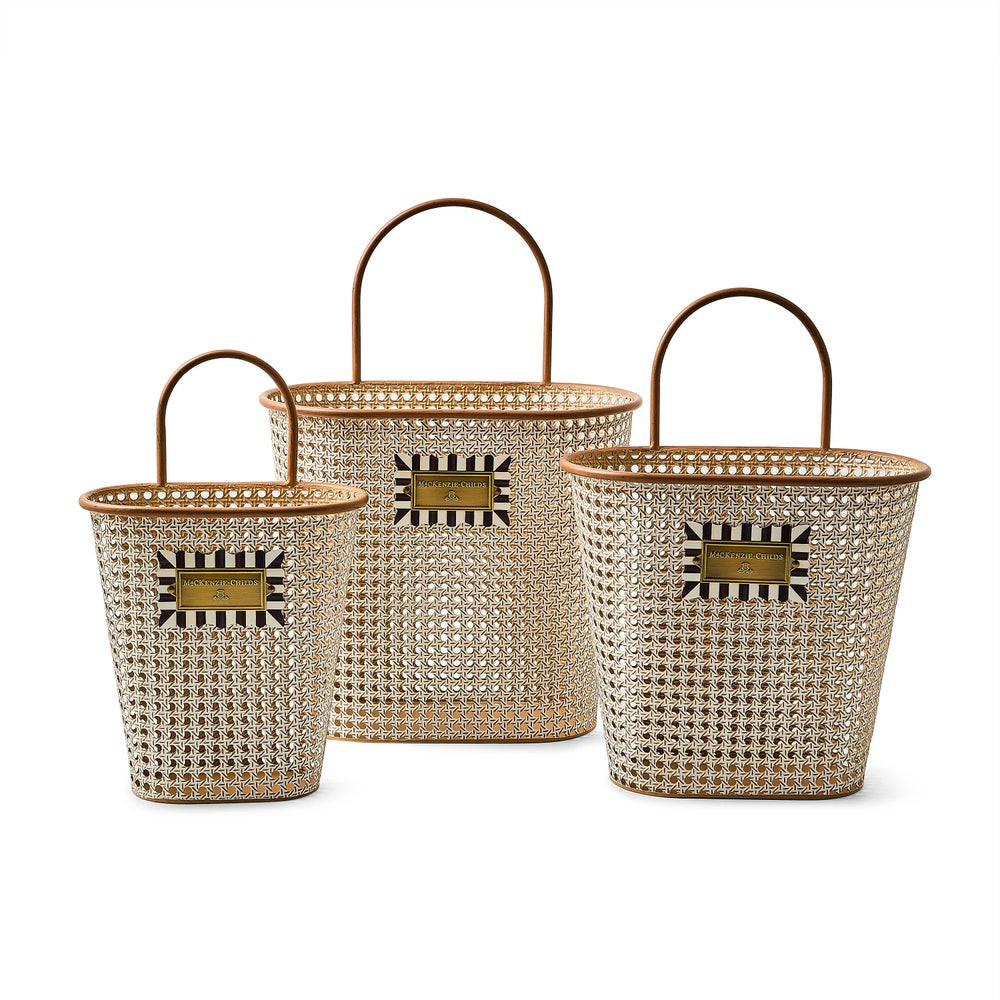 Cane Baskets, Set of 3 | MacKenzie-Childs