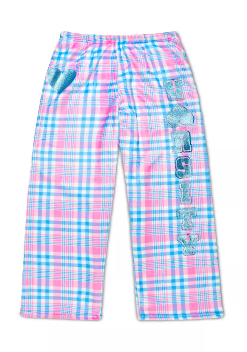 Girl 7-16 Varsity Plaid Plush Pants | Belk