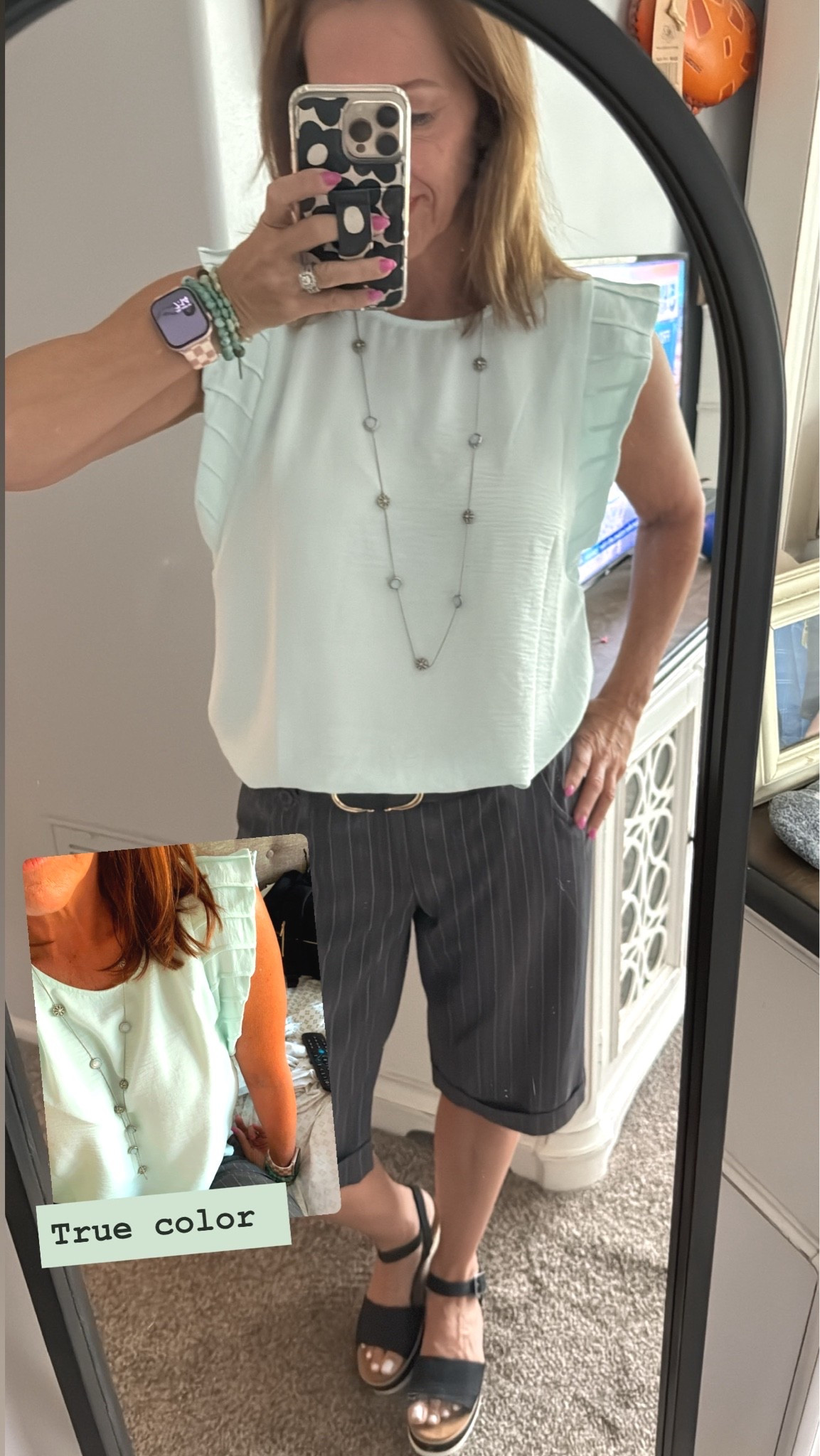 Shirt and shorts are similar.  Blouse was from Nordstrom Rack recently but not found on site.

#LTKdayinmylife