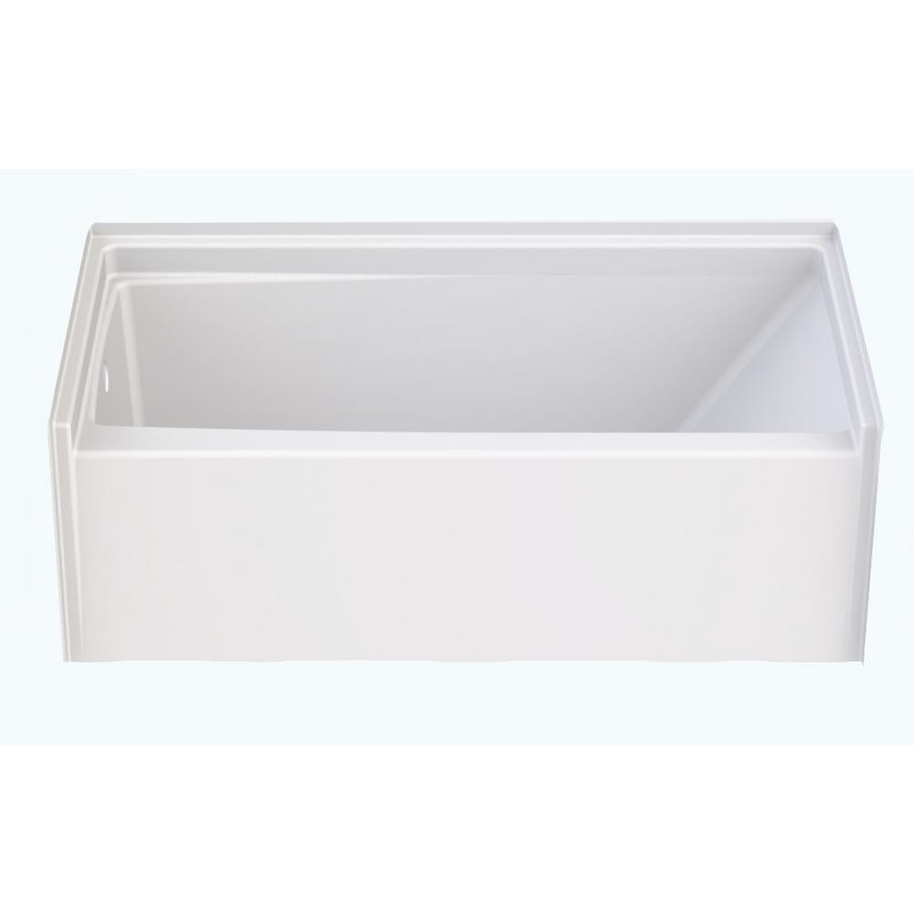 Aquatic Capistrano 60 in. AcrylX Acrylic-Finished Left Drain Rectangular Alcove Soaking Bathtub i... | The Home Depot
