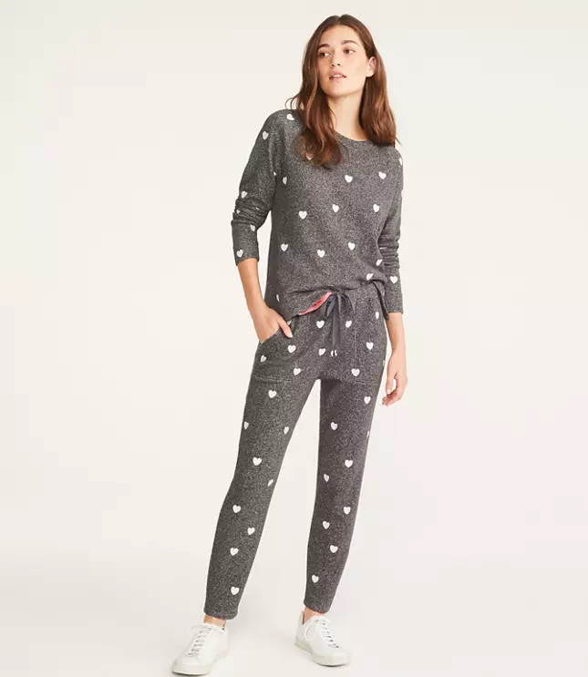 Lou & Grey Heart Terry Sweatpants | LOFT | LOFT