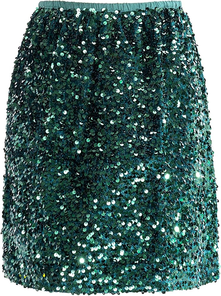 Women's Sequin Skirt Sparkle Stretchy Bodycon Mini Skirts Night Out Party | Amazon (US)