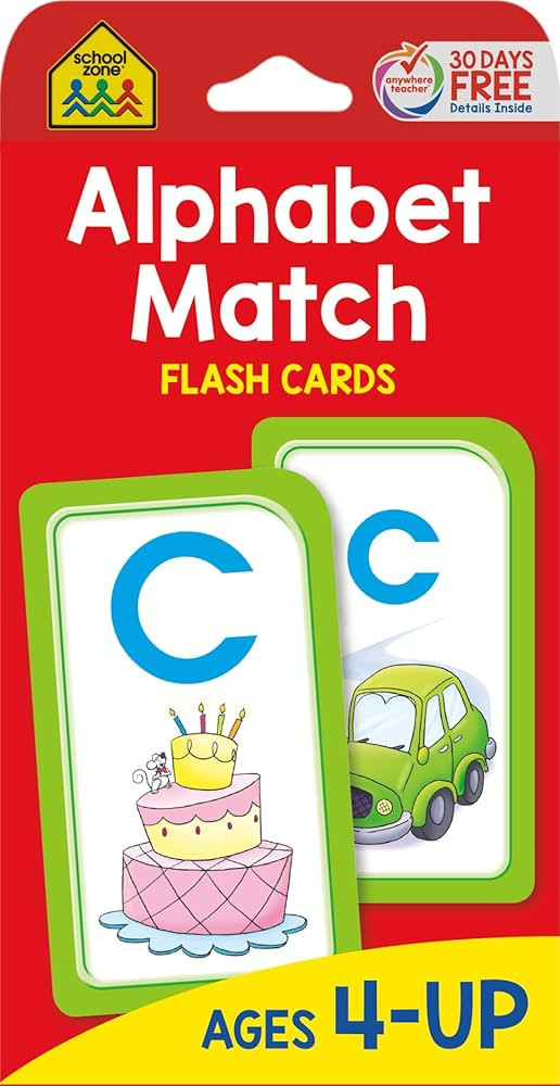 School Zone - Alphabet Match Flash Cards - Ages 4 and Up, Preschool to Kindergarten, ABC's, Lette... | Amazon (US)