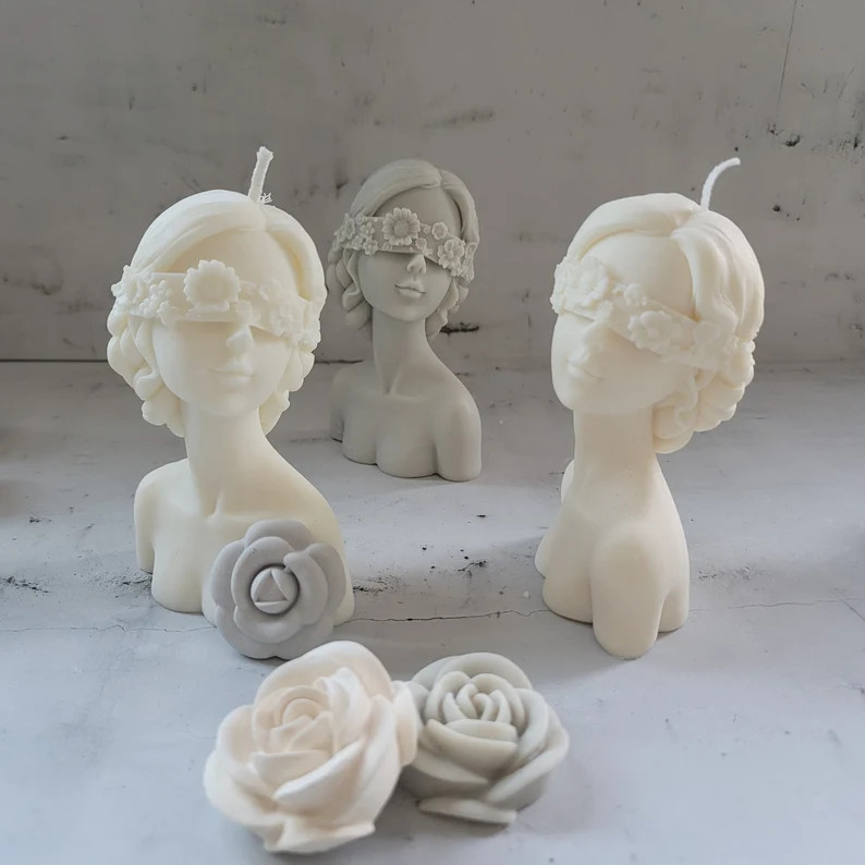 Big Scented Flower Girl  Candle/Aesthetic /goddess Candle/Torso Candle/Vintage Art/Decorative Can... | Etsy (US)