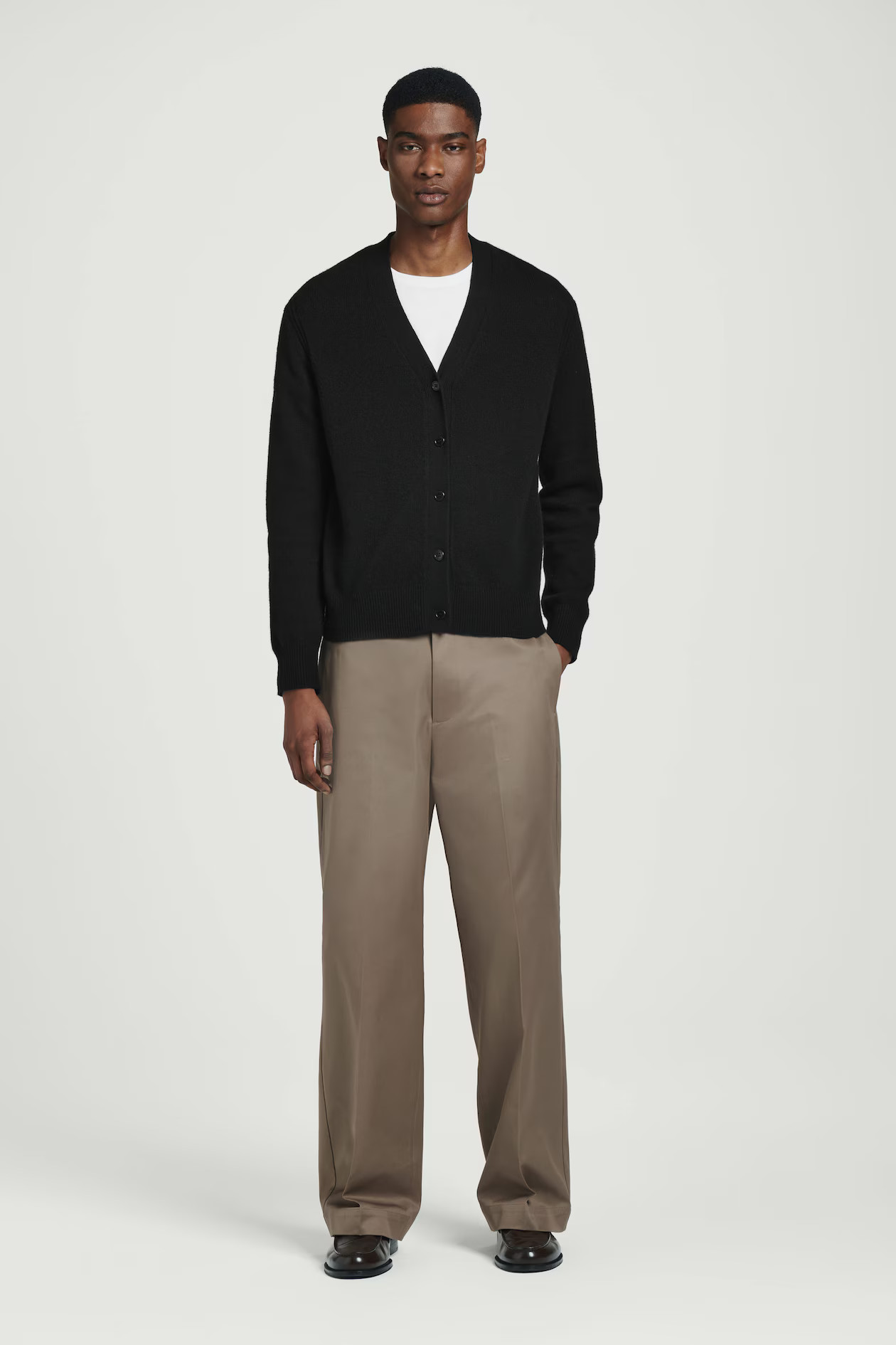RELAXED COTTON STRAIGHT-LEG TROUSERS - MOLE | COS UK