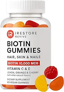 iRestore Biotin Gummies 10,000 mcg - 3 Natural Fruit Flavors, Hair Vitamins Multi Supplement for ... | Amazon (US)