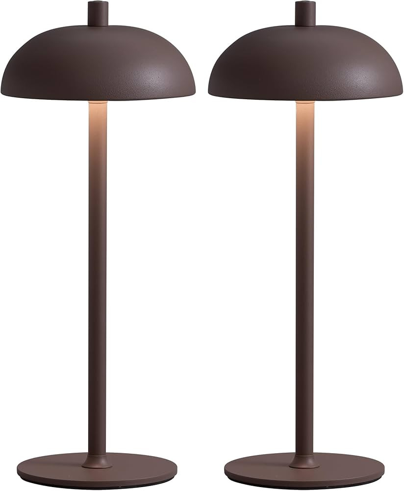 Cordless LED 12" Small Table Lamps Set of 2, Modern Portable Desk Lamp, 3 Color Dimming Rechargea... | Amazon (US)