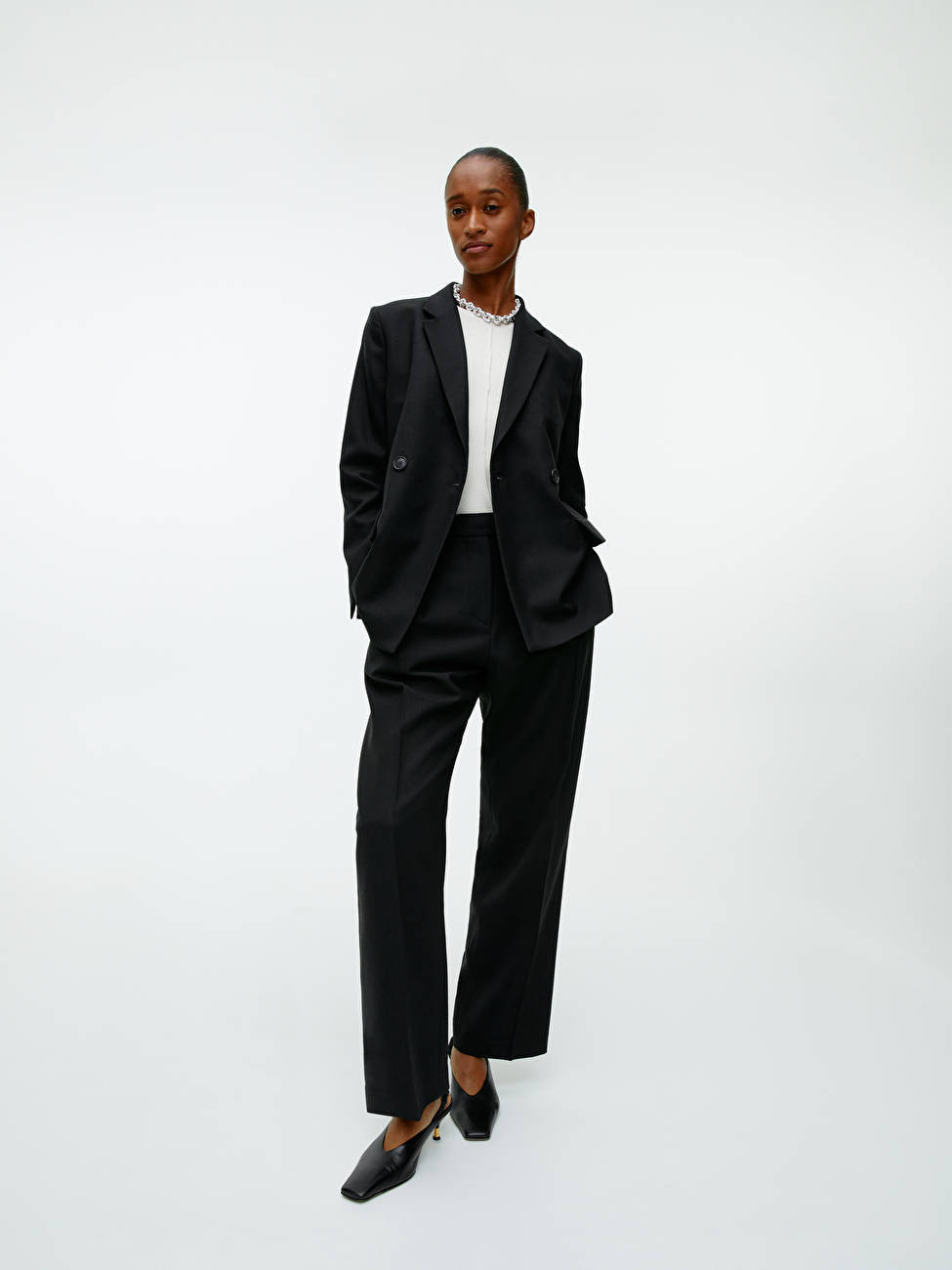 Wool Blend Twill Trousers | ARKET (US&UK)