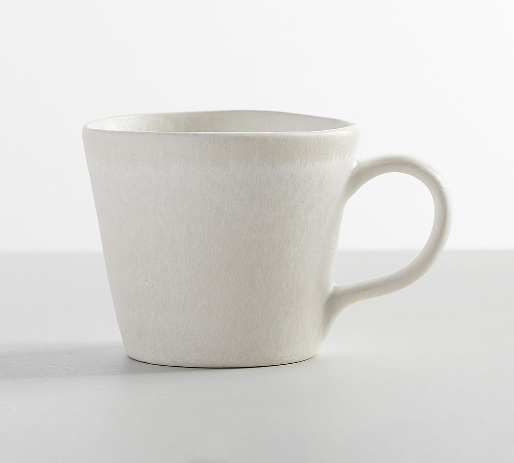 Larkin Stoneware Mugs, Set of 4 - Shell White | Pottery Barn (US)