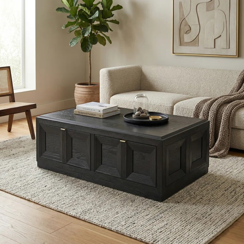 Schell 54"W Coffee Table with Storage Drawers | Wayfair North America