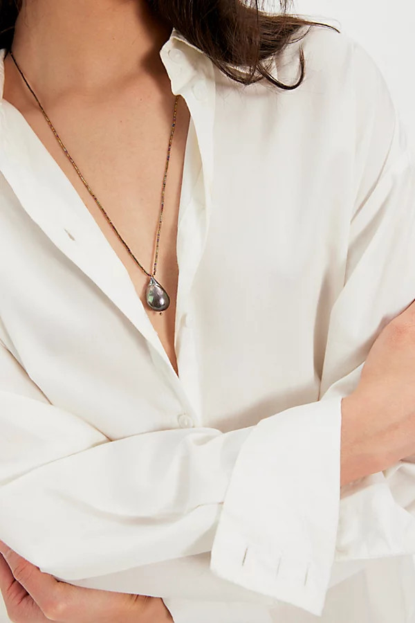 Long Pendant Freshwater Pearl Necklace | Free People (Global - UK&FR Excluded)