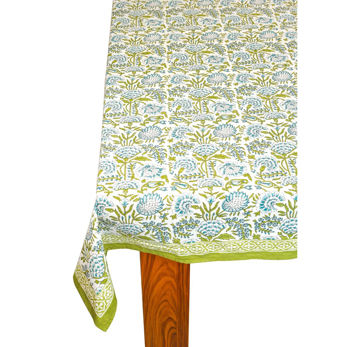 Fresh Foliage Block Print Cotton Tablecloth | Wayfair North America
